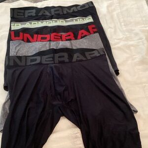 Under Armour Gray and Red Compression Shorts. G